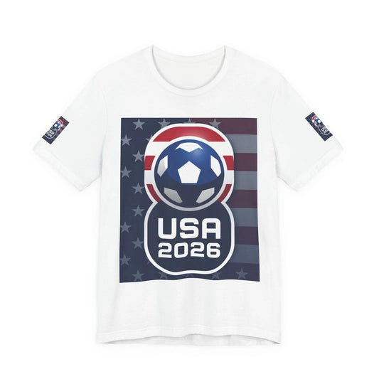 USA 2026 Soccer Logo T-Shirt | American Flag Football World Cup Tee