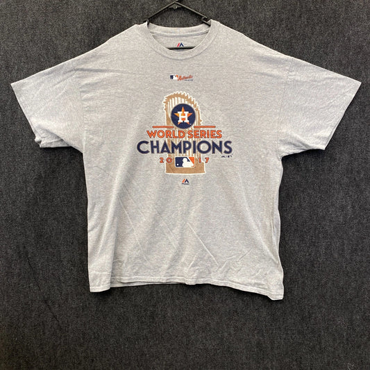 Houston Astros 2017 World Series Champions Mens 2XL T Shirt MLB Grey Sports