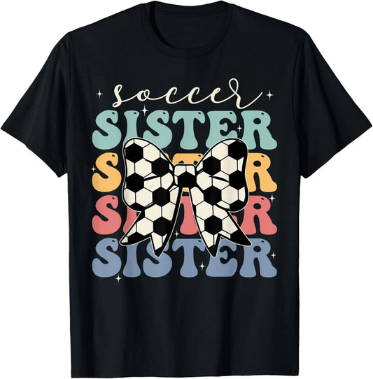 Soccer Sister Vintage Sport Lover Sister Mothers Da Tee Gift Unisex T-Shirt