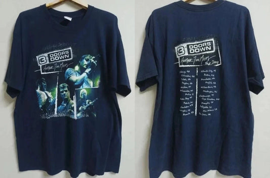 Band 3 Doors Down Band Vintage 2004 Tour T-shirt All Size S-5XL