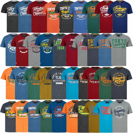 Tokyo Laundry Men's T-Shirt Vintage Retro Graphic Print Cotton Blend Jersey Top