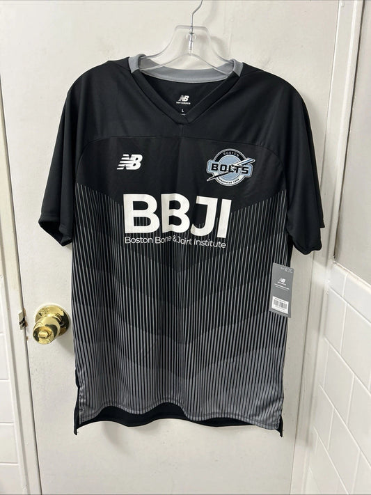 New Balance Boston Bolts Soccer Jersey Mens Large Black #50 BBJI NB Dry NWT