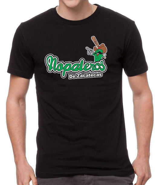 Baseball Men's T-Shirt Nopaleros de Zacatecas Color Black 100% Cotton
