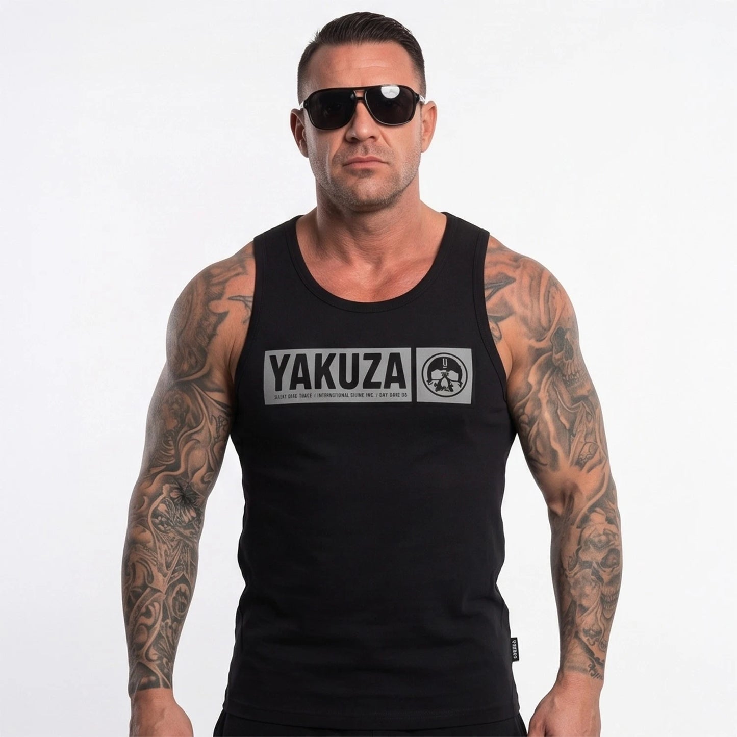 New Yakuza Men's Bleak Slim Basic Tank Top Shirt - Black