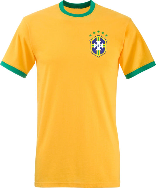 Brazil Team Logo Tee Ringer, Football Fans, Soccer Wear, Sports Wear