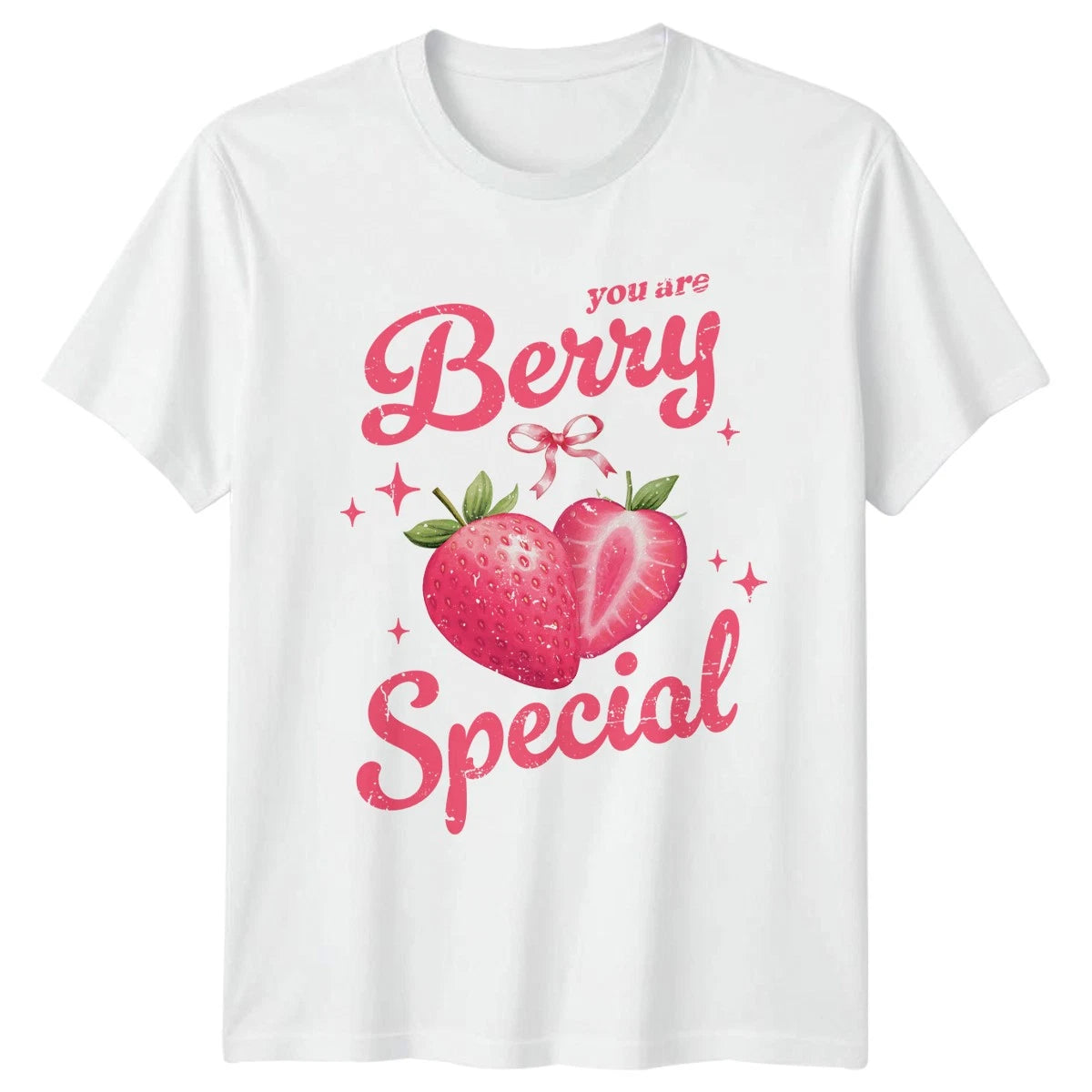 Strawberries Fruit Womens T-Shirt Mens Tee Graphic Unisex Top