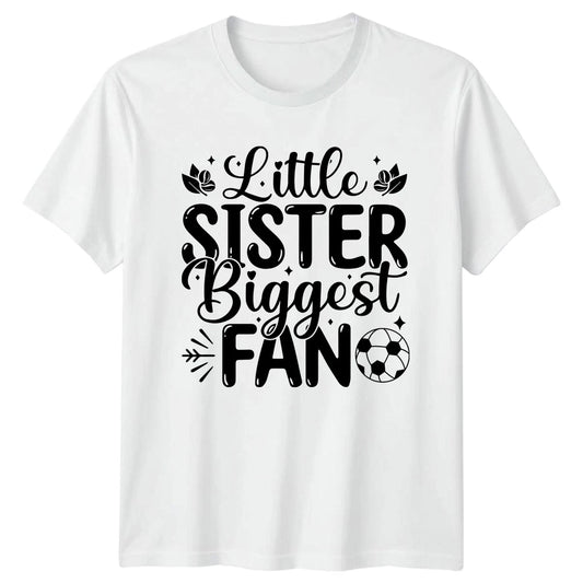 Little Sister Biggest Fan Womens T-Shirt Youth Soccer Support Soccer Gift