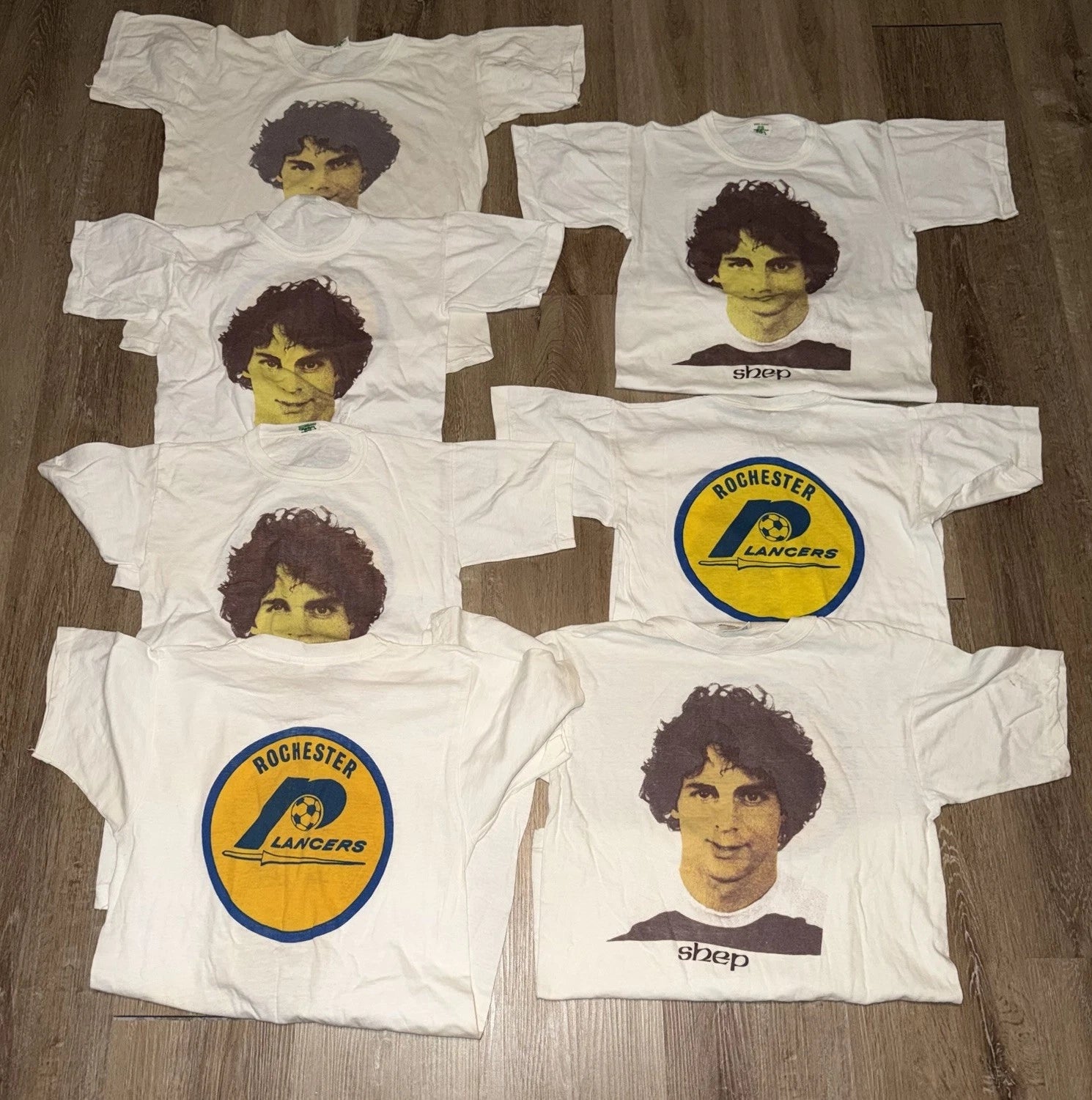 7 VTG 70s Rochester Lancers Shep Messing Shirts Soccer NASL Sz M/S RARE! READ!