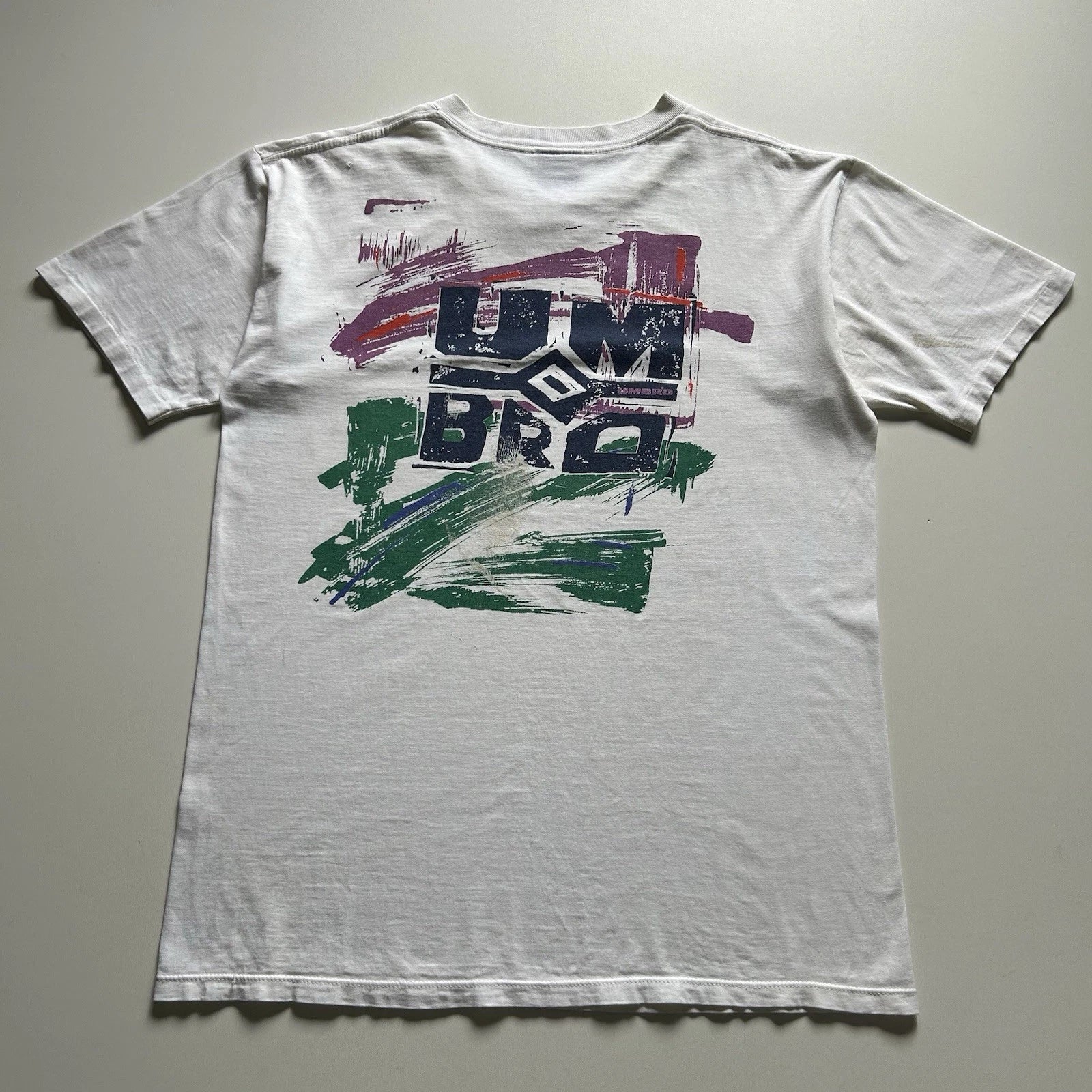 Vintage 90s Umbro T Shirt Mens Size Large Made In USA Distressed Soccer Promo