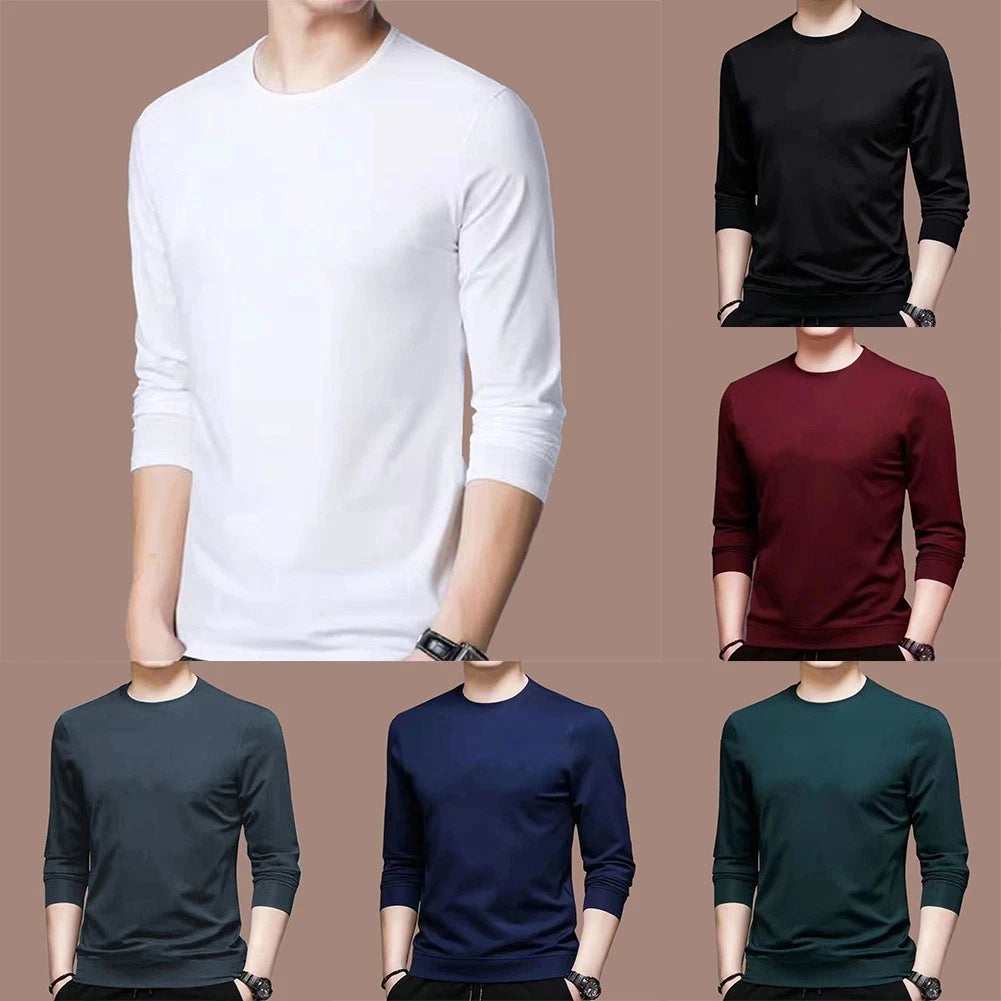 Men's Slim Fit Activewear Pullover Top Undershirt Blouse in Dark Green