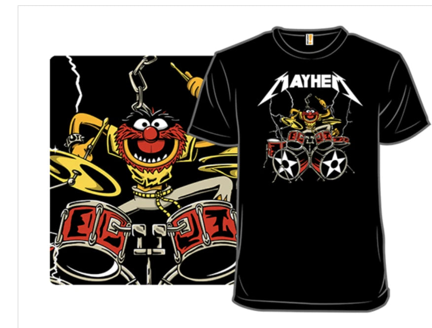 T-Shirt- NEW MENS MUPPETS MAYHEM ANIMAL METAL MAYHEM NEW MENS T SHIRT KERMIT