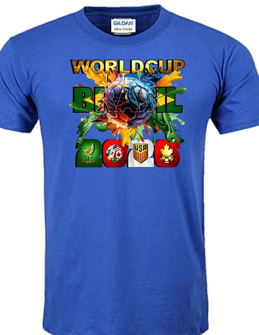 BRASIL SOCCER WORLD CUP 2026 100% COTTON 100% PRESHRUNK GILDAN