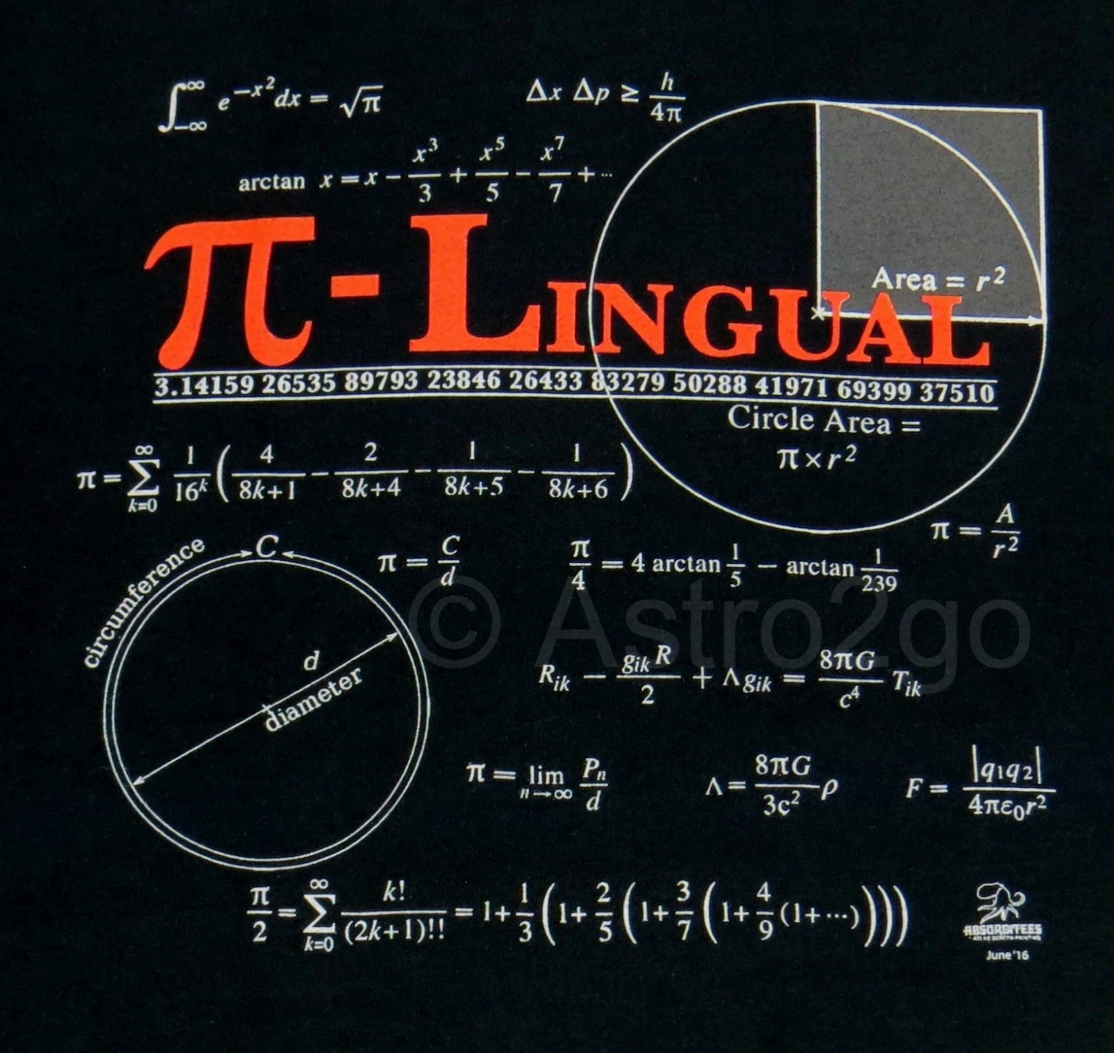Pi-LINGUAL--Math Geometry Trigonometry Geek Nerd Science Teacher T Shirt S-3XL