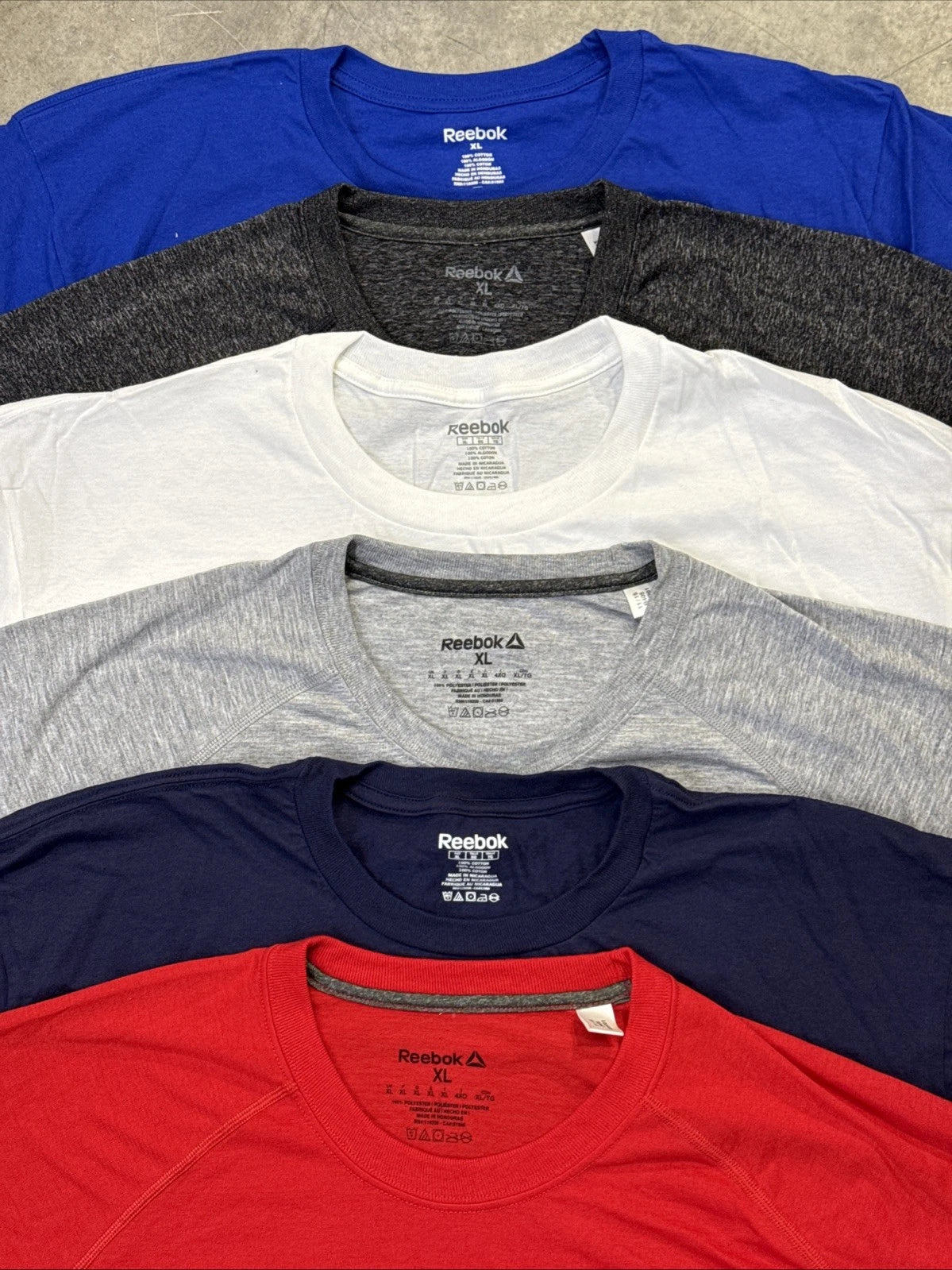 Reebok Men's Short Sleeve 6 Pack New T-Shirt, Size SMALL (6 Colors Pack)