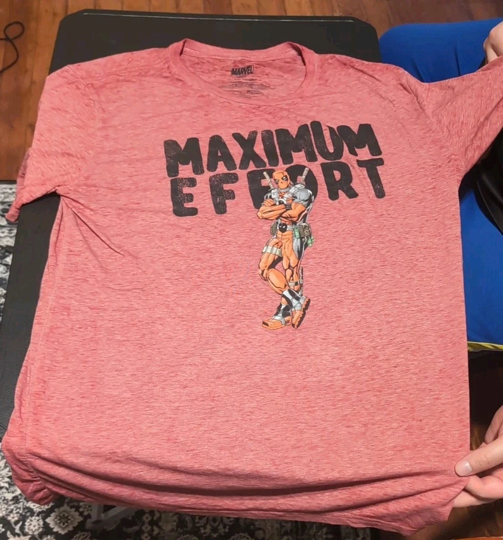 Marvel T-shirt Men XL Red Graphic Print Logo Maxium Effort .#46250