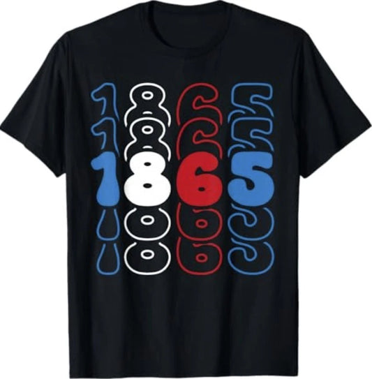 Juneteenth Red White Blue Flag Colours 1865 T-Shirt