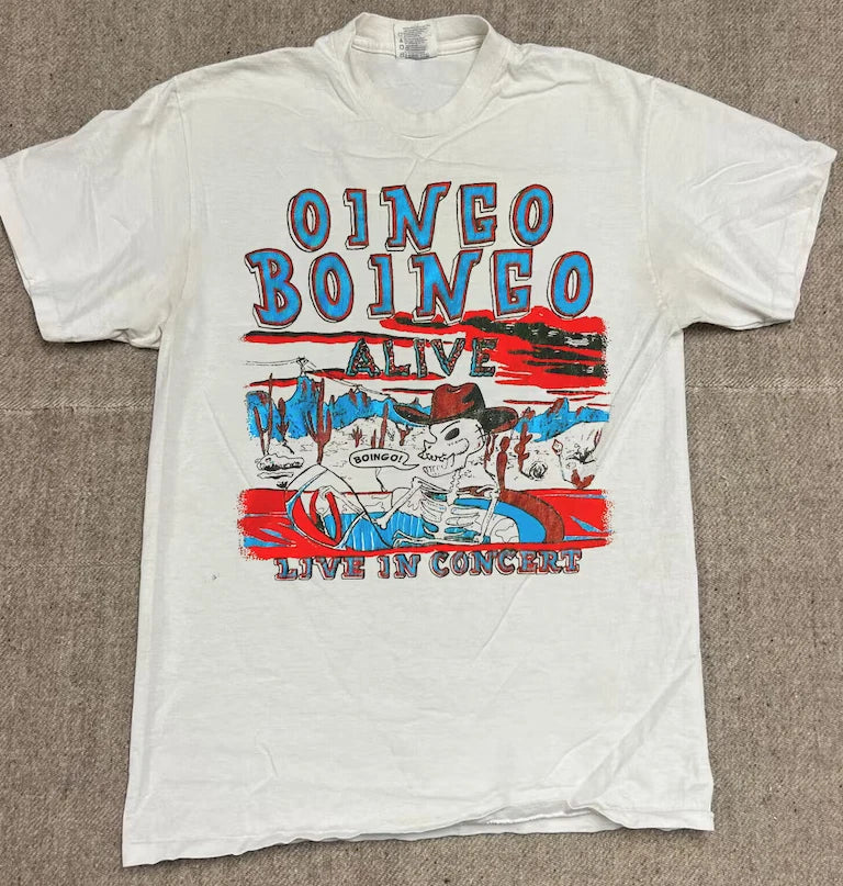 White Tee Vintage Oingo Boingo Live in Concert 80's Unisex T-Shirt