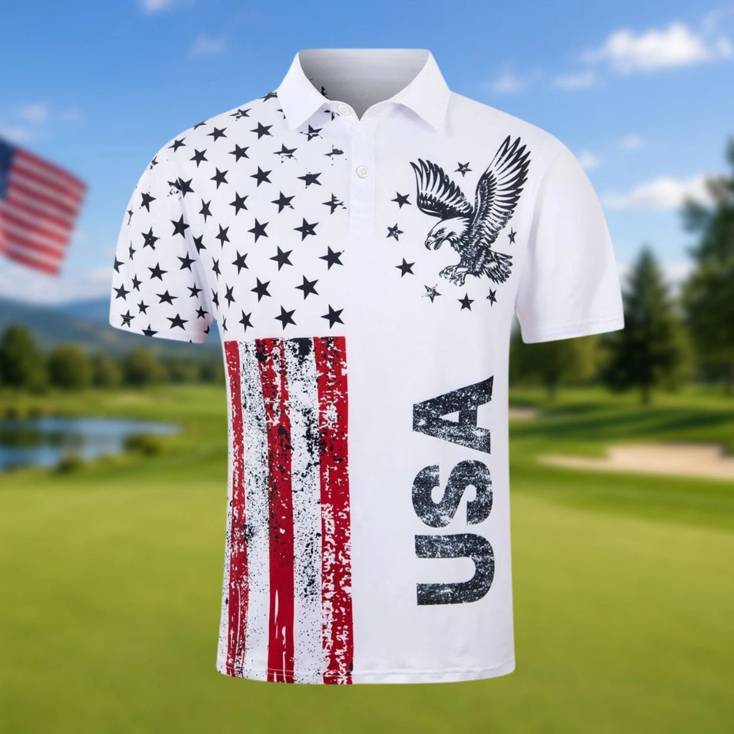 250th Anniversary USA Shirt 250th Golf Polo Shirt Patriotic Golf Shirts for Men
