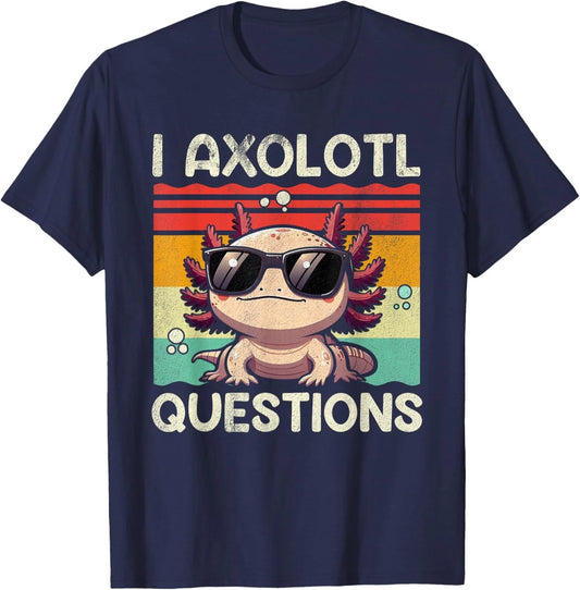 I Axolotl Questions Shirt Adults Kids Retro Vintage Unisex T-Shirt