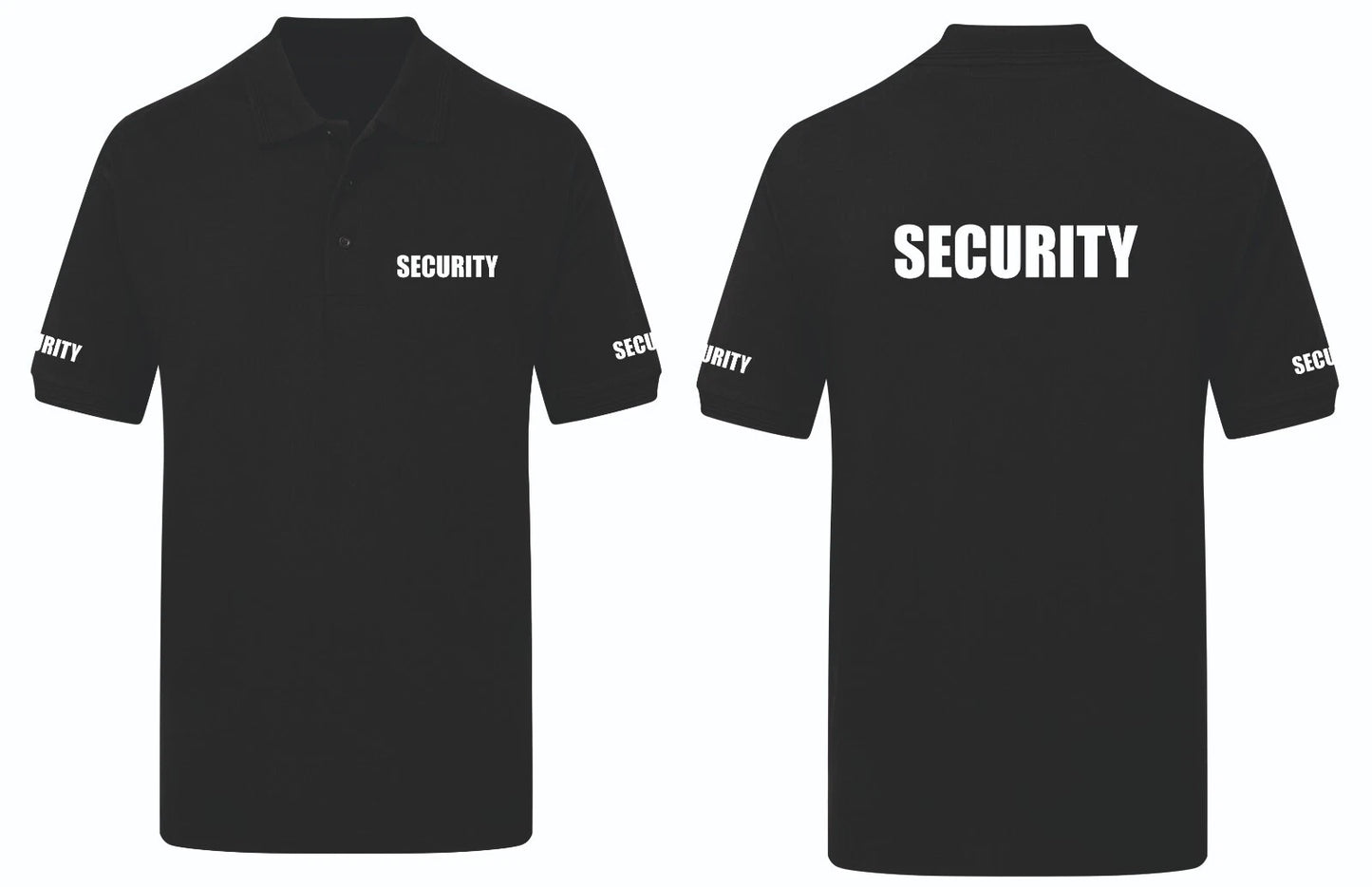 Security Polo Shirt  Security Guard Doorman  Printed Front Back Sleeves S-8XL