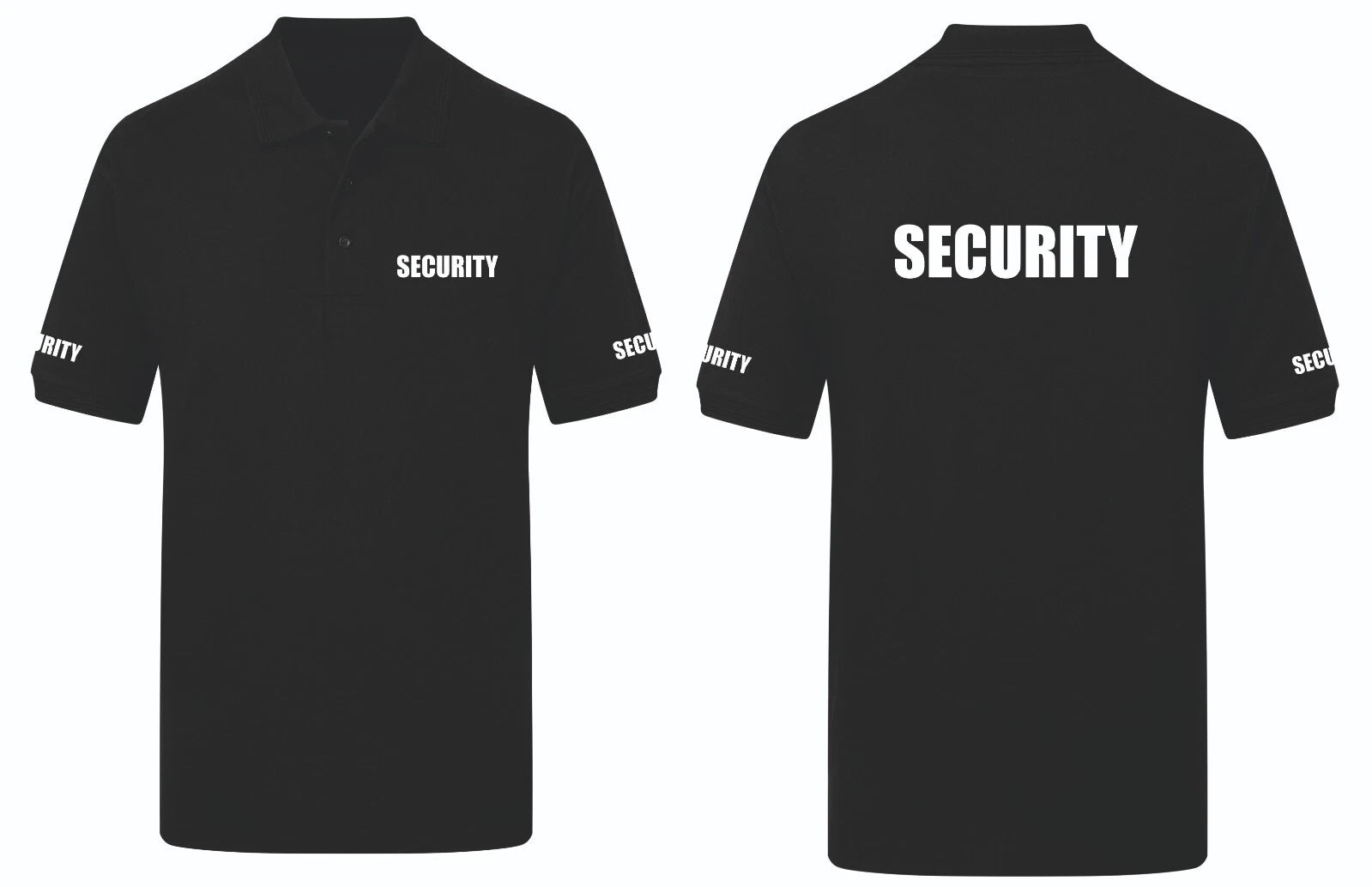 Security Polo Shirt  Security Guard Doorman  Printed Front Back Sleeves S-8XL
