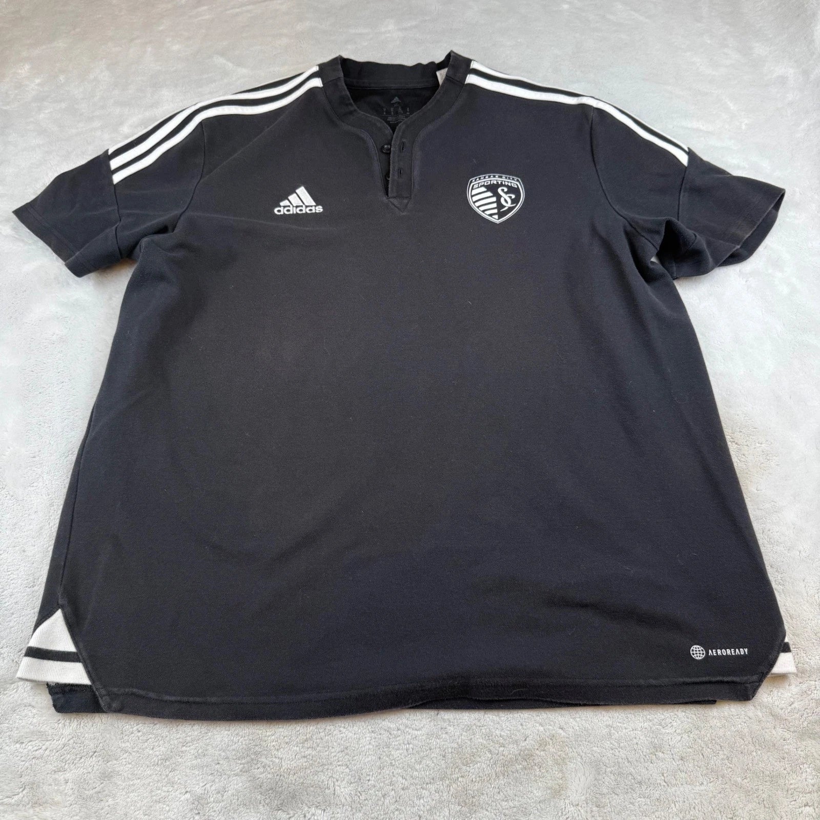 Adidas Sporting Kansas City AEROREADY Soccer T-Shirt Mens XL Black