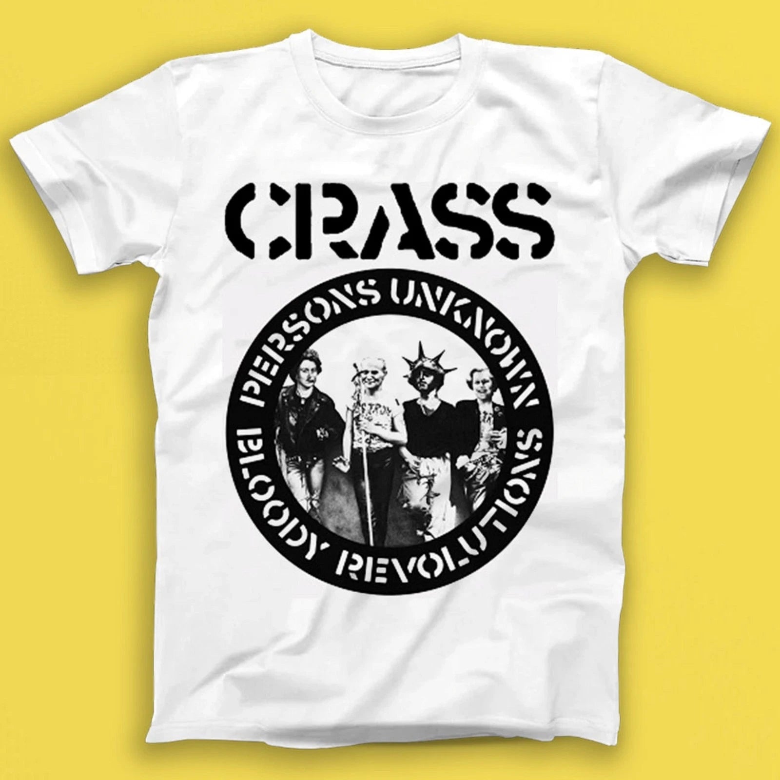 Crass Bloody Revolutions Persons Unknown Punk Rock Music Gift Tee T Shirt T1998