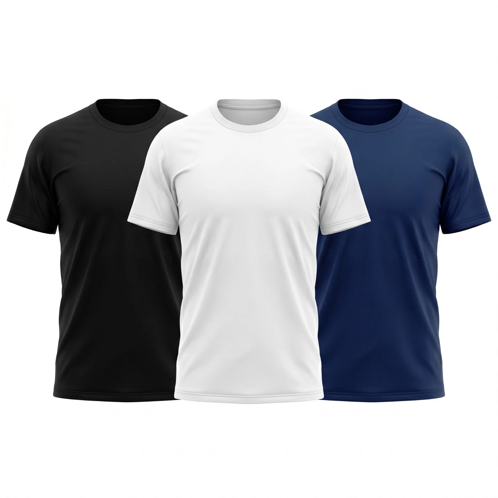Men's 3 Pack 100% Cotton T-Shirts Short Sleeve Crew Neck Casual Basic Tee