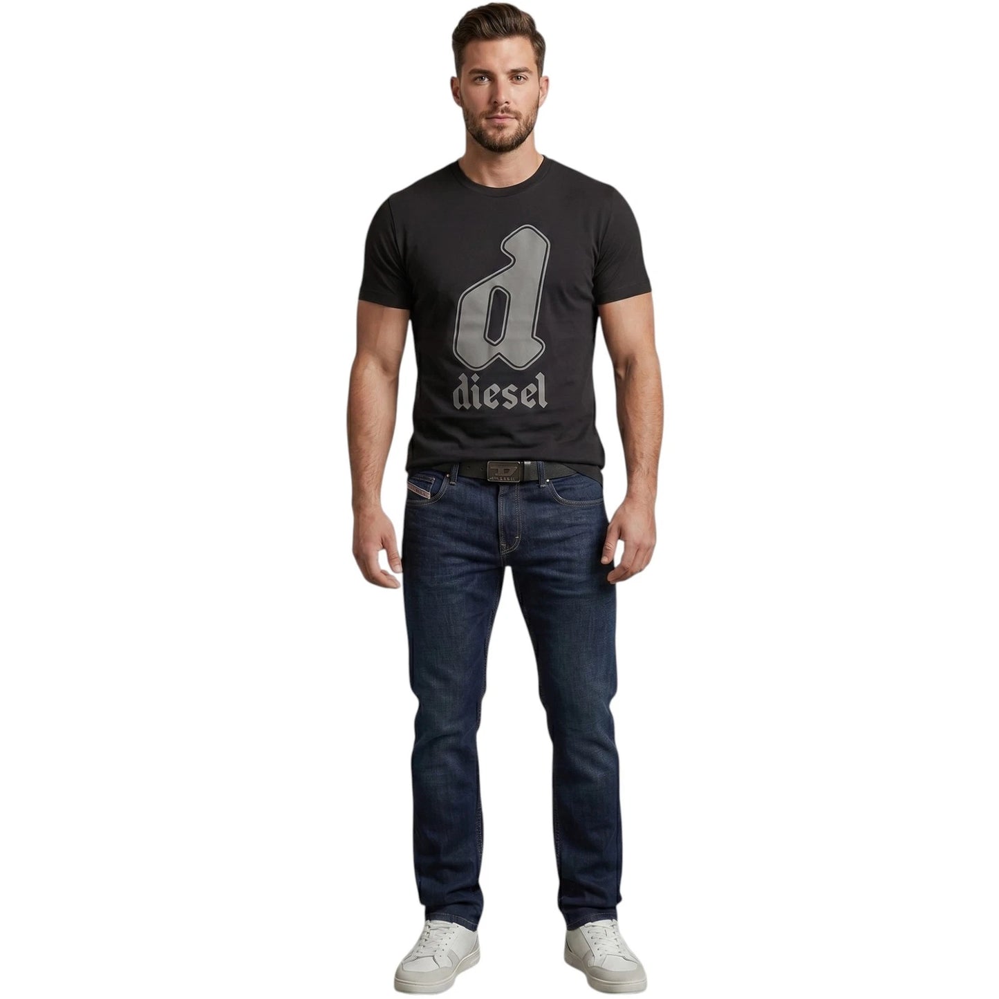 Diesel Mens T Shirts T-Diegor-K59 Graphic Logo Print Crew Neck Summer Cotton Tee