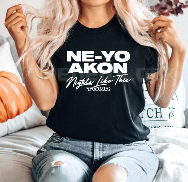 Akon Neyo Nights Like This T shirt Tour 2026 Concert Music fun Unisex Adult Tee
