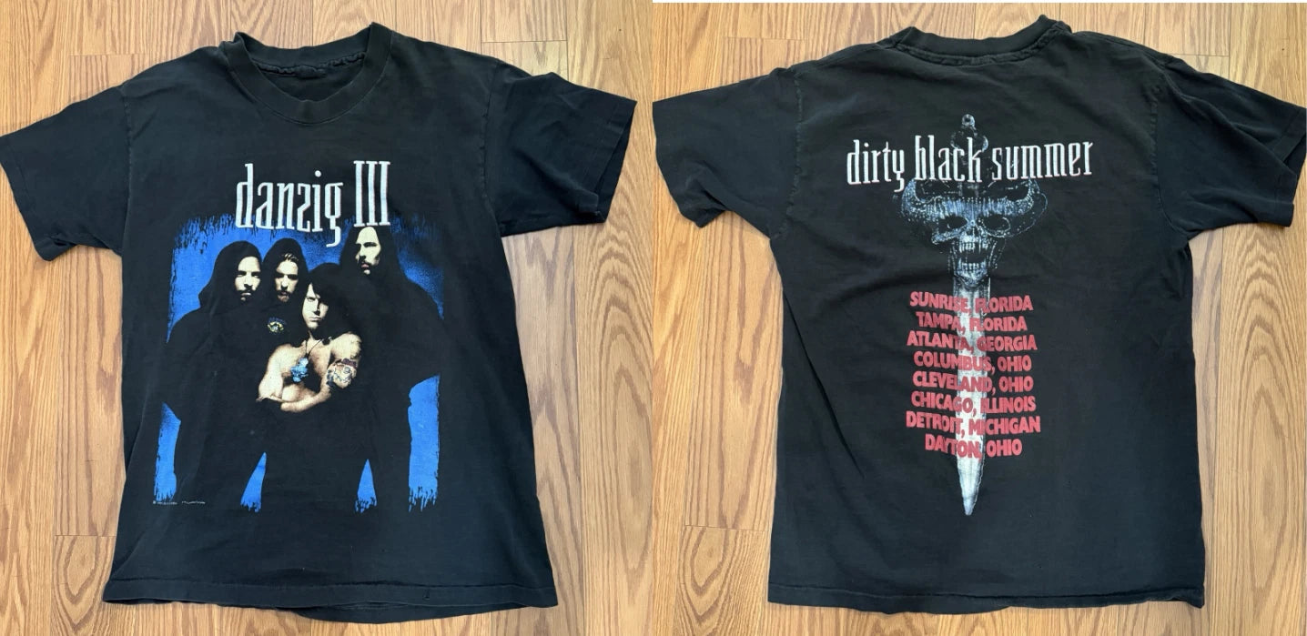 Vintage Danzig III 1992 Dirty Black Summer Vintage Tour Shirt RARE S-5XL