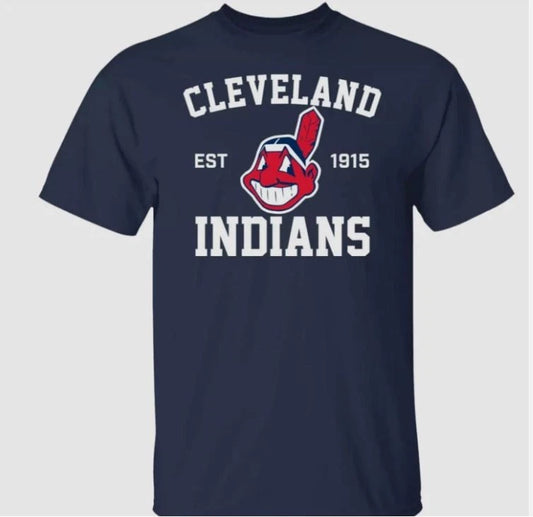 Cleveland Indians Est 1915 Tee Shirt Chief Wahoo Gift Men Navy Unisex All size N