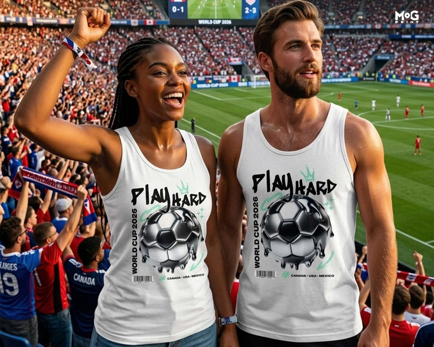 Play Hard Football Cup Vest Canada USA Mexico World Soccer Streetwear Tank Top