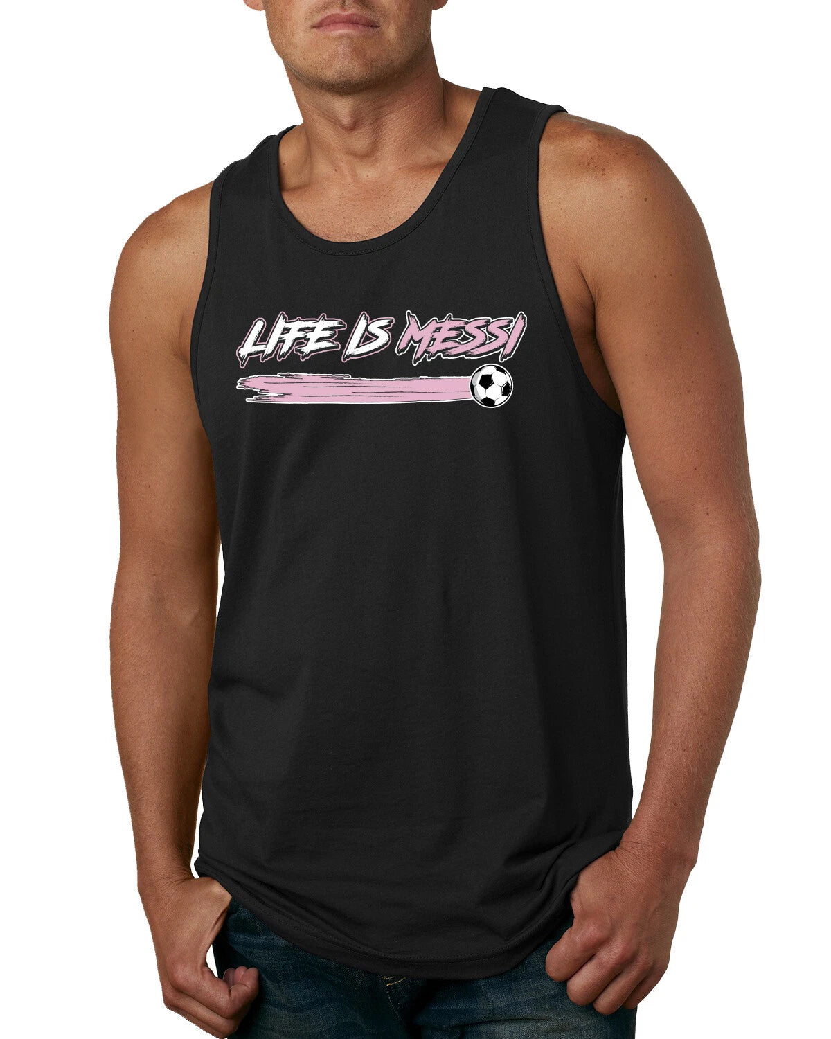 Life Is Miami Soccer GOAT Sports Men Tank Top