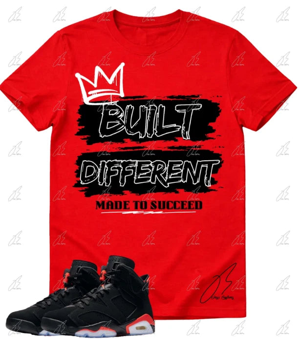 Shirt To Match Jordan 6 Infrared/Red, Built Graphic Tee