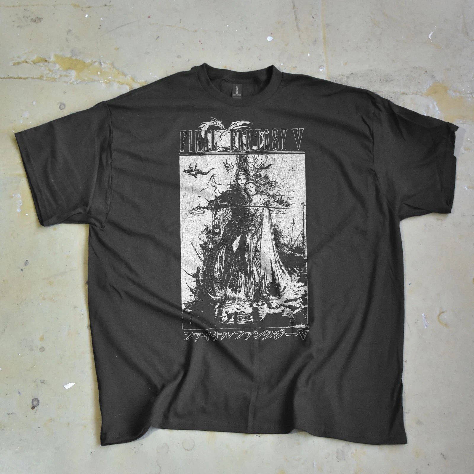 Final Fantasy V Amano Tee - Anime Shirt - Retro Oversized Shirt - RPG Aesthetic