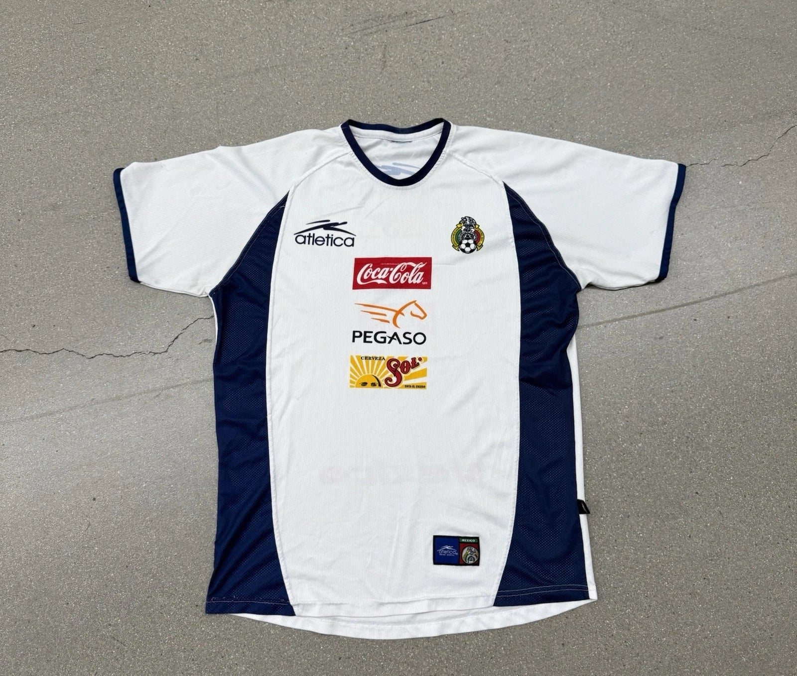 Vintage 2002 Mexico Atletica Retro White Soccer Jersey Men’s Large