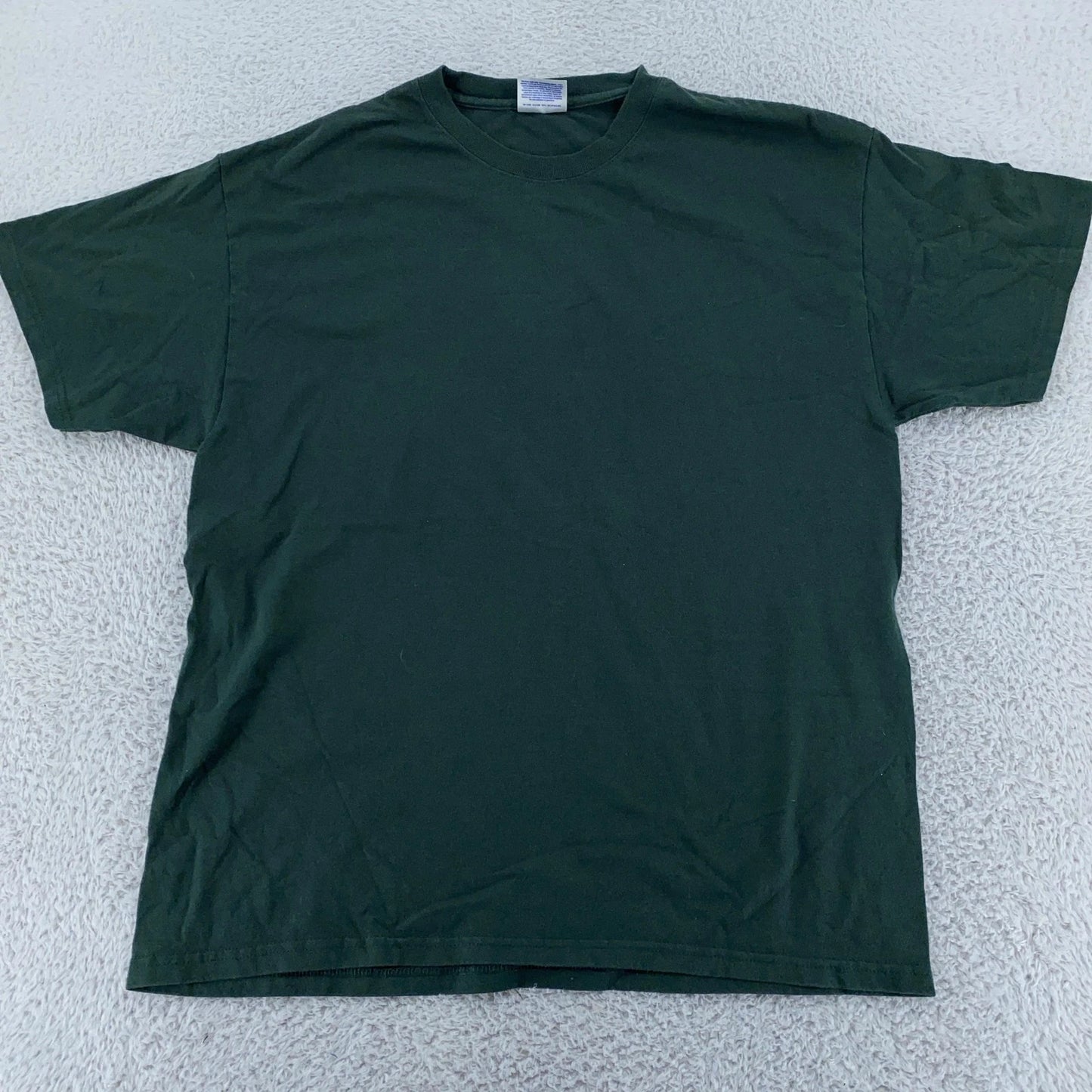 Vintage Blank Dark Green Hanes Heavyweight Shirt Mens Large Cotton Polyester Tee