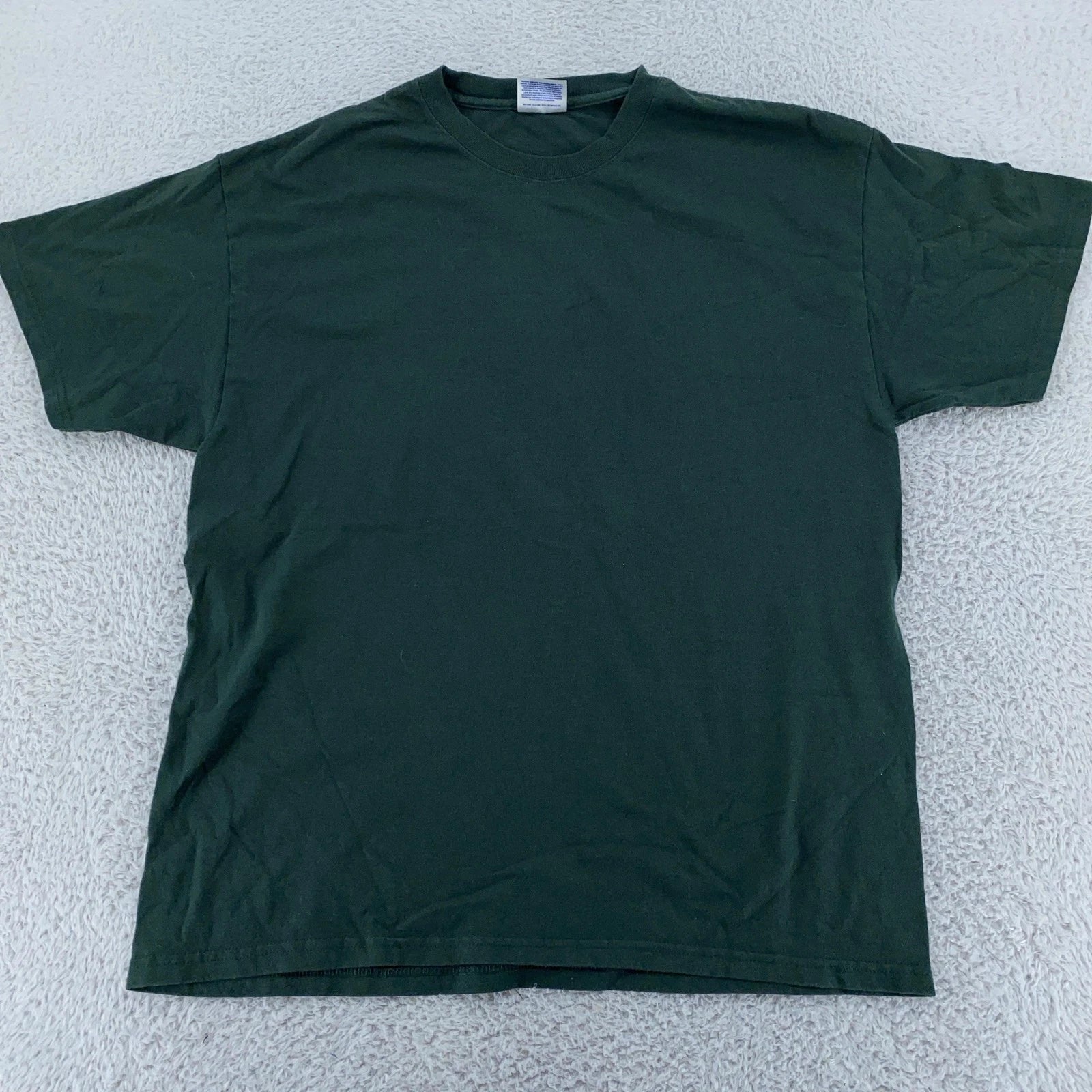 Vintage Blank Dark Green Hanes Heavyweight Shirt Mens Large Cotton Polyester Tee