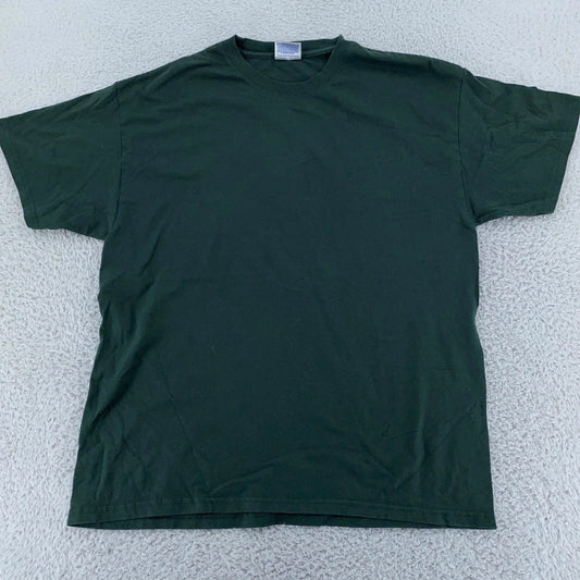 Vintage Blank Dark Green Hanes Heavyweight Shirt Mens Large Cotton Polyester Tee