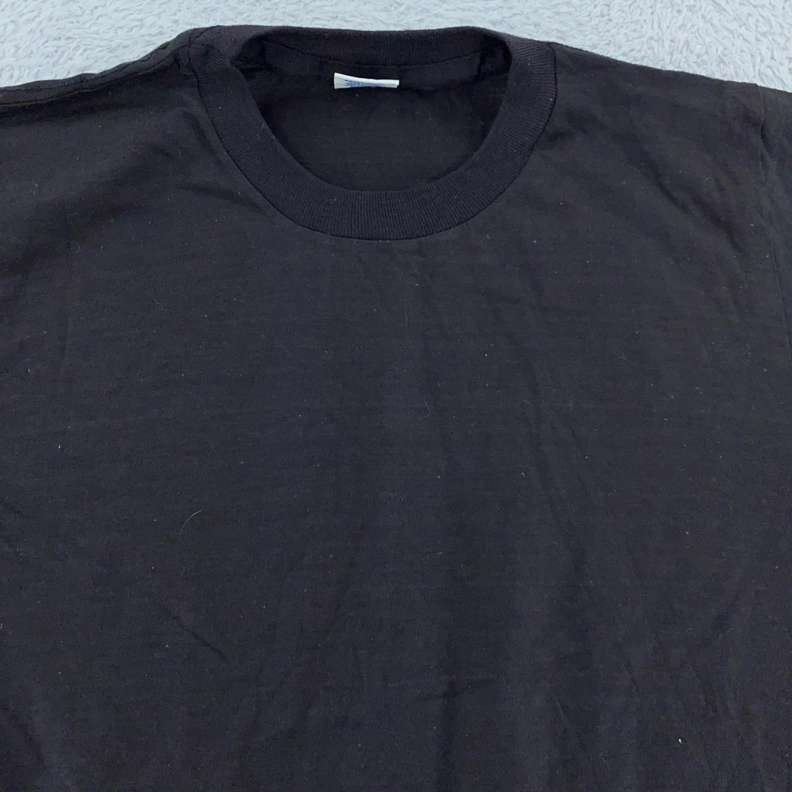 Vintage 90s Spalding Blank Black T-Shirt Mens Small Crewneck 100% Cotton Tee