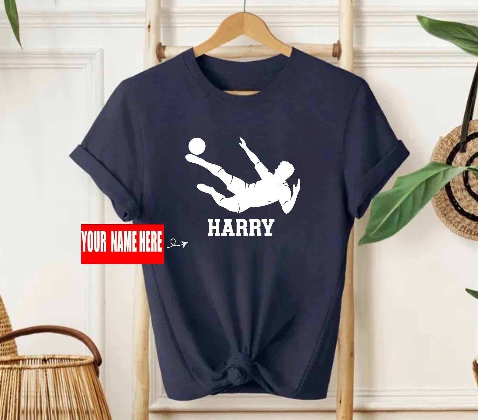 Personalise Soccer Player Kickoff T-Shirt - Custom Match Supporter Fan Gift Idea