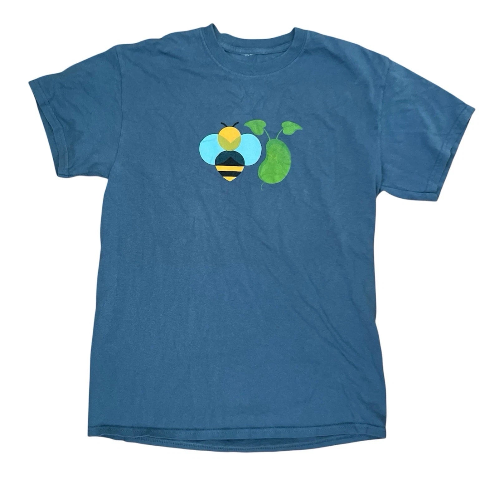 Custom Ink Blue Bee Graphic T-shirt Unisex Size M