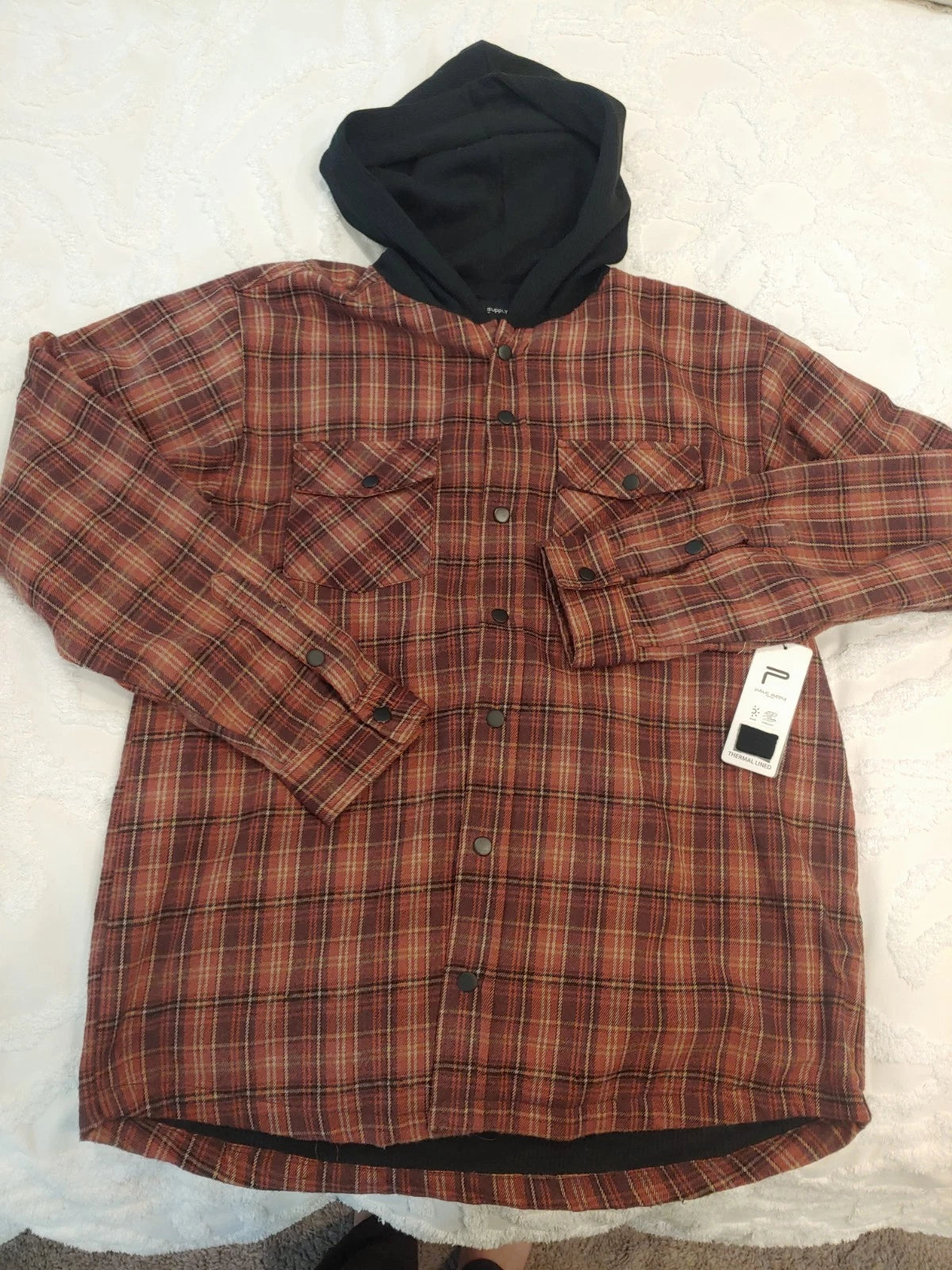 Brand New Public Supply NYC Mens Size Large Long Sleeve  Flannel Thermal Lined