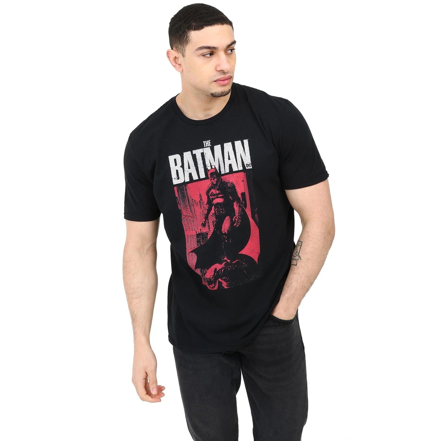 The Batman Mens T-shirt City Gotham Black S - XXL Official DC Comics