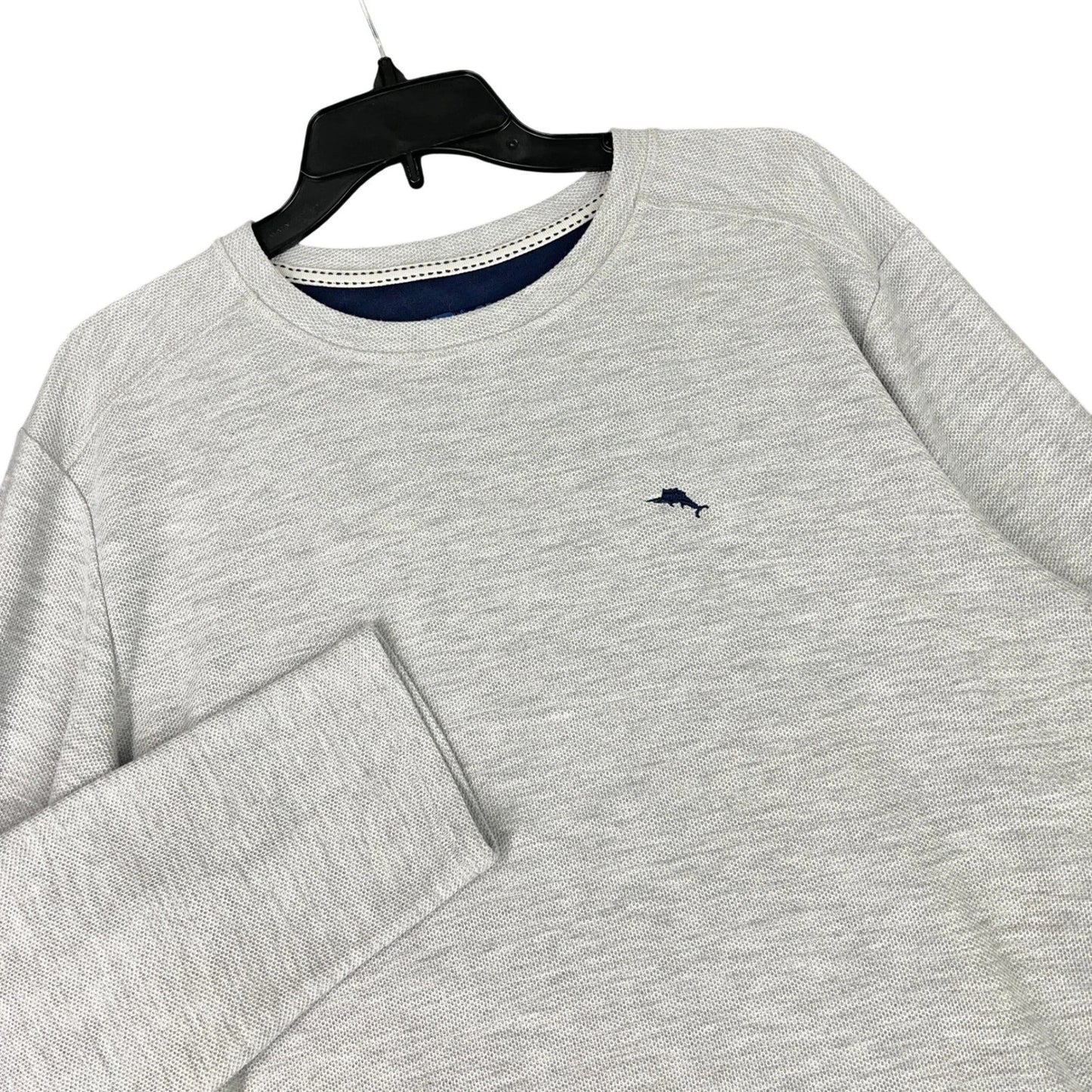 Tommy Bahama Waffle Knit Marlin Logo Shirt Mens L Casual Resort Long Sleeve