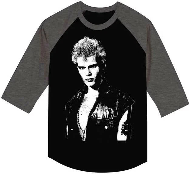 Billy Idol Leather Vest Black & White Men's Raglan T Shirt Official Music Merch
