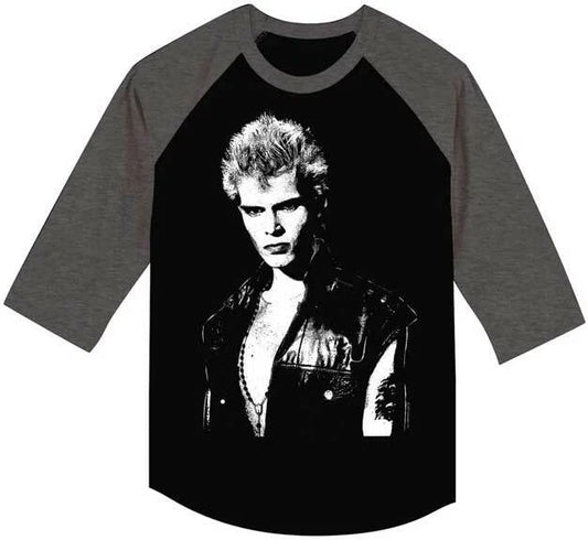 Billy Idol Leather Vest Black & White Men's Raglan T Shirt Official Music Merch