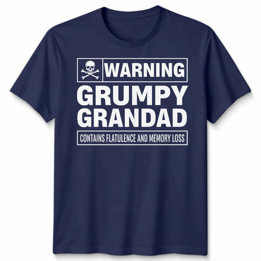Warning Grumpy Grandad Unisex T Shirt Funny Gift Xmas Present Fathers Day Tee