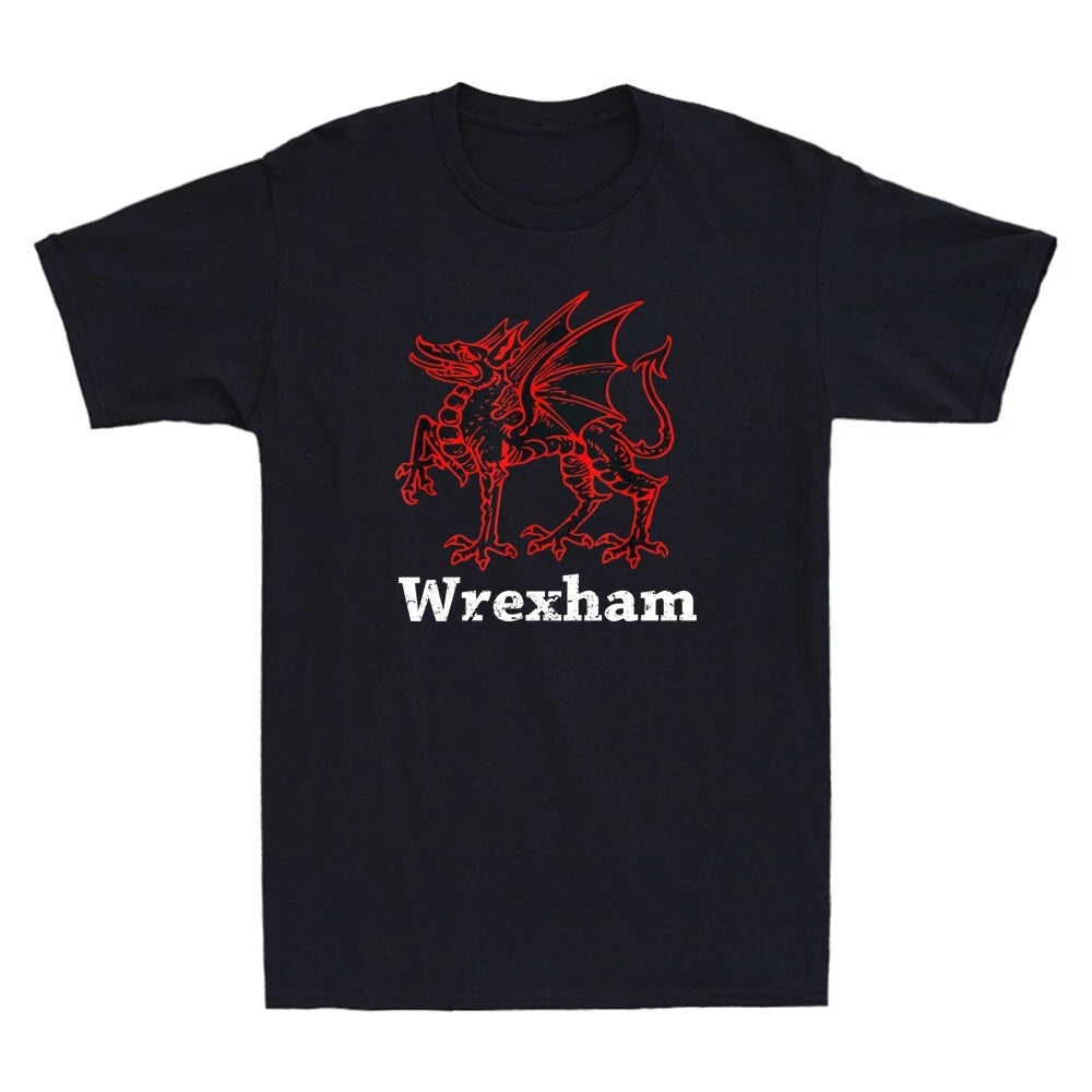 Wrexham Wales Retro Vintage, Red Dragon Flag Wales Men's Short Sleeve T-Shirt